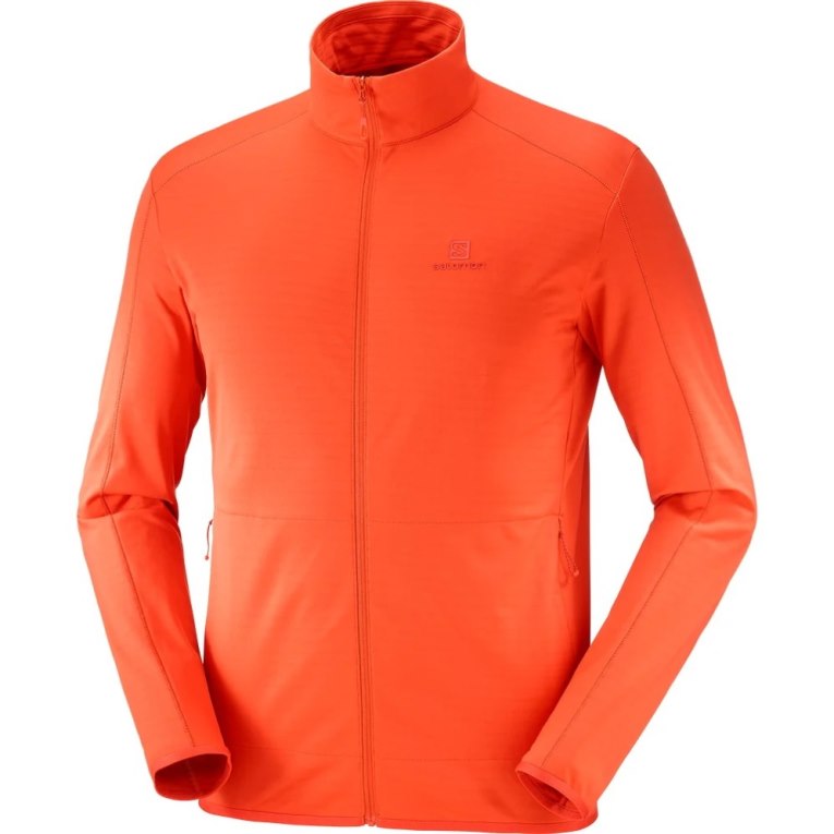 Pánské Bundy Salomon Essential Lightwarm Full Zip Oranžové | CZ 81REUWA